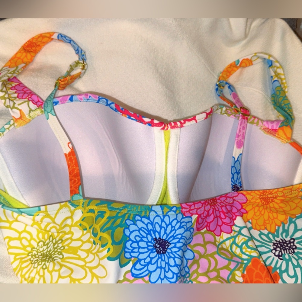 BLEU Rod Beattie SWIMSUIT, SHIRRED Slimming Tummy Control Bright Colorful $129 - Picture 13 of 15